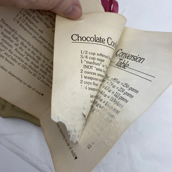 Christmas Brown Bag Cookie Art Angel Mold 1987 Hill Vintage w Recipe Tag Booklet - Picture 10 of 10